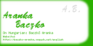 aranka baczko business card